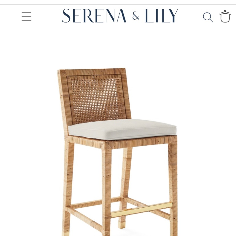 Two cushions and covers for Serena & Lily Balboa Barstools